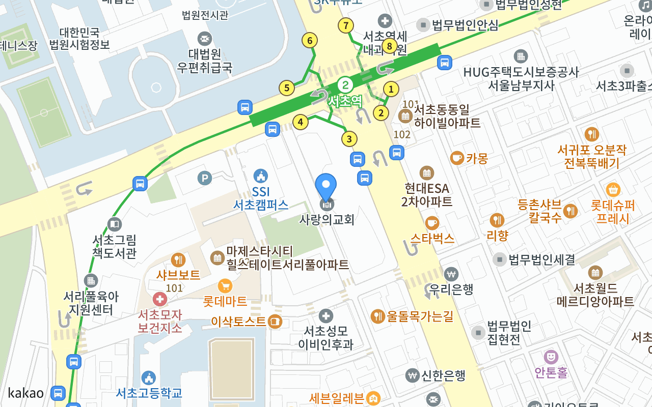 사랑의교회 언약채플 위치 지도